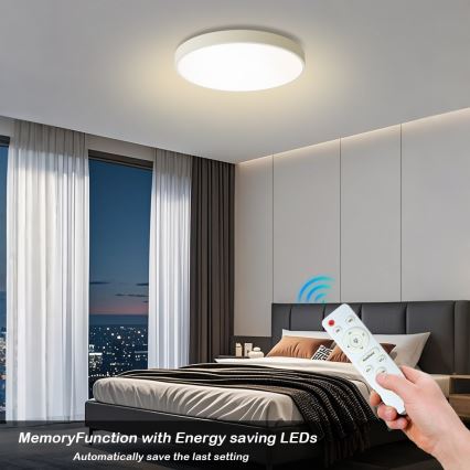 Brilagi - Plafonnier LED dimmable POOL LED/60W/230V 3000-6000K diam. 60 cm blanc + télécommande