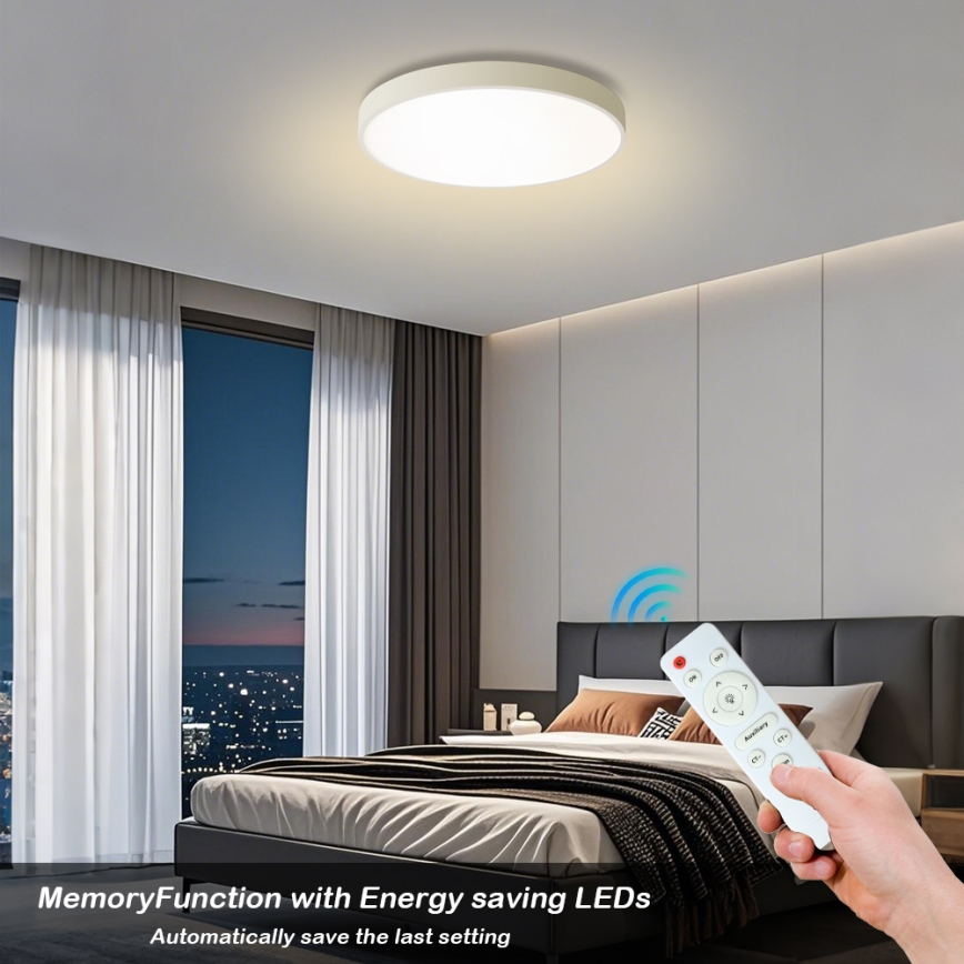 Brilagi - Plafonnier LED dimmable POOL LED/60W/230V 3000-6000K diam. 60 cm blanc + télécommande