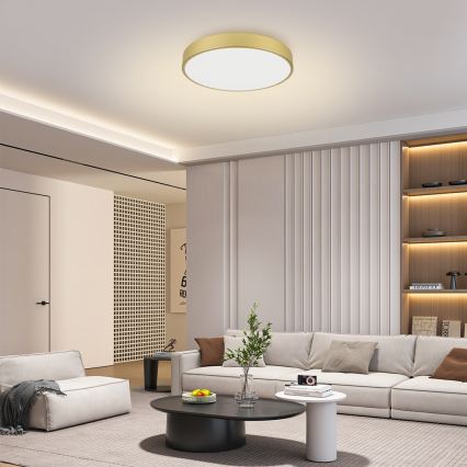 Brilagi - Plafonnier LED dimmable POOL LED/60W/230V 3000-6000K Ø 60 cm doré + télécommande