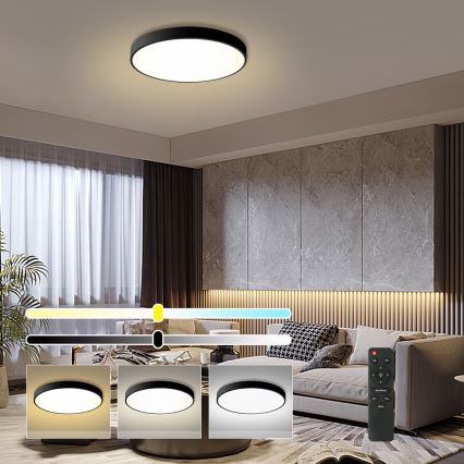 Brilagi - Plafonnier LED dimmable POOL LED/60W/230V 3000-6000K Ø 60 cm noir + télécommande