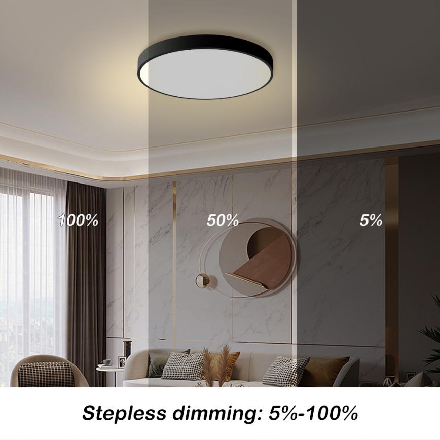 Brilagi - Plafonnier LED dimmable POOL LED/60W/230V 3000-6000K Ø 60 cm noir + télécommande