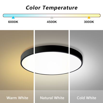 Brilagi - Plafonnier LED dimmable POOL LED/60W/230V 3000-6000K Ø 60 cm noir + télécommande