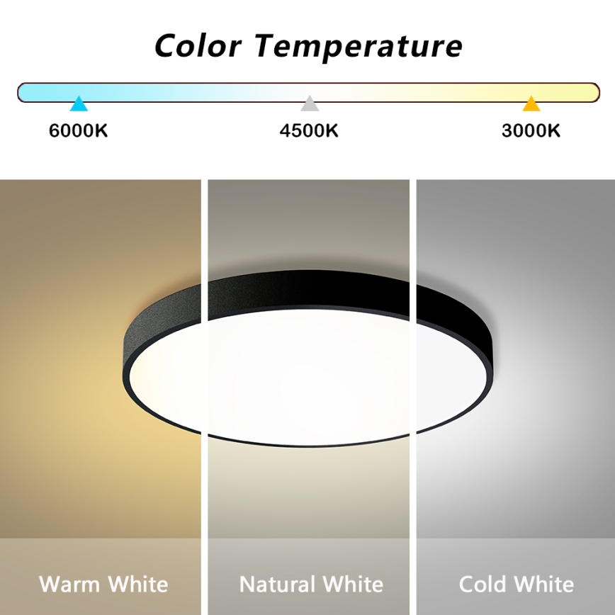 Brilagi - Plafonnier LED dimmable POOL LED/60W/230V 3000-6000K Ø 60 cm noir + télécommande