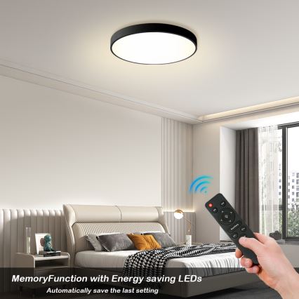 Brilagi - Plafonnier LED dimmable POOL LED/60W/230V 3000-6000K Ø 60 cm noir + télécommande