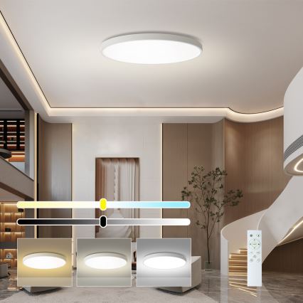 Brilagi - Plafonnier LED dimmable POOL SMART LED/180W/230V 3000-6000K Ø 120 cm Wi-Fi Tuya blanc + télécommande