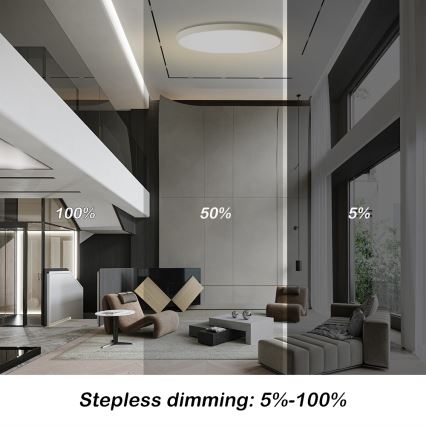 Brilagi - Plafonnier LED dimmable POOL SMART LED/180W/230V 3000-6000K Ø 120 cm Wi-Fi Tuya blanc + télécommande