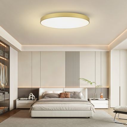 Brilagi - Plafonnier LED dimmable POOL SMART LED/180W/230V 3000-6000K 120 cm doré Wi-Fi Tuya + télécommande