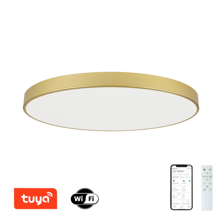 Brilagi - Plafonnier LED dimmable POOL SMART LED/180W/230V 3000-6000K 120 cm doré Wi-Fi Tuya + télécommande