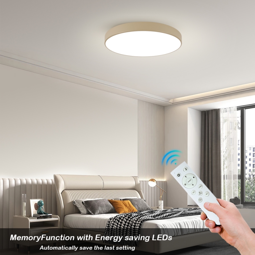 Brilagi - Plafonnier LED dimmable POOL SMART LED/100W/230V 3000-6000K 80 cm beige Wi-Fi Tuya + télécommande