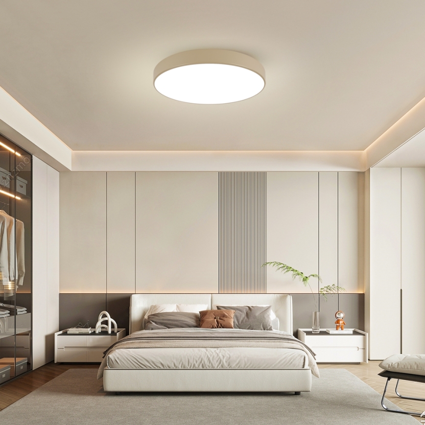 Brilagi - Plafonnier LED dimmable POOL SMART LED/100W/230V 3000-6000K 80 cm beige Wi-Fi Tuya + télécommande