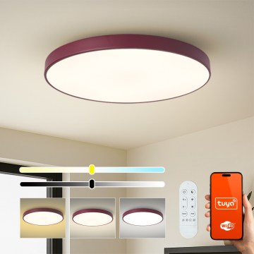 Brilagi - Luminaire LED dimmable POOL SMART LED/100W/230V Ø 80 cm Wi-Fi Tuya + télécommande bordeaux