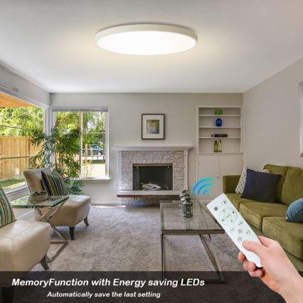 Brilagi - Plafonnier LED dimmable POOL SMART LED/128W/230V 3000-6000K Ø 100 cm Wi-Fi Tuya blanc + télécommande