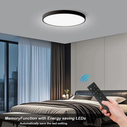 Brilagi - Plafonnier LED dimmable POOL SMART LED/128W/230V 3000-6000K Ø 100 cm Wi-Fi Tuya noir + télécommande
