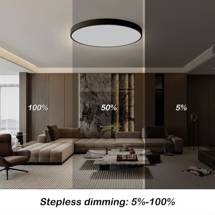 Brilagi - Plafonnier LED dimmable POOL SMART LED/180W/230V 3000-6000K Ø 120 cm Wi-Fi Tuya noir + télécommande