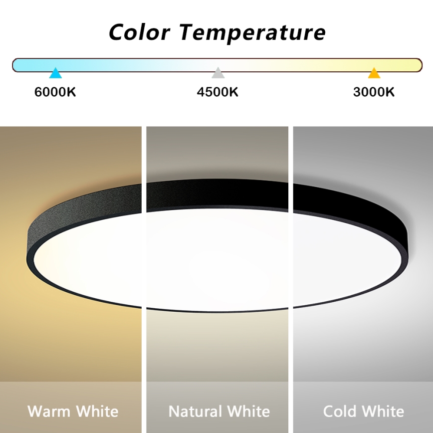 Brilagi - Plafonnier LED dimmable POOL SMART LED/180W/230V 3000-6000K Ø 120 cm Wi-Fi Tuya noir + télécommande