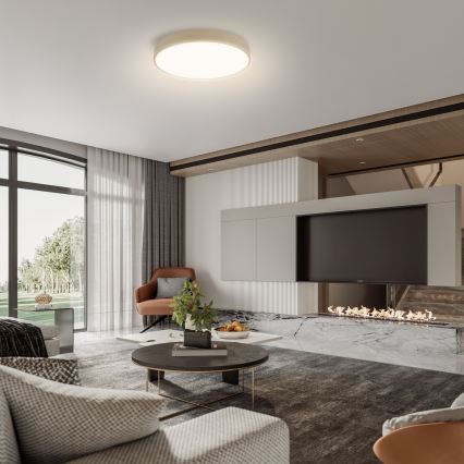 Brilagi - Plafonnier LED dimmable POOL SMART LED/48W/230V 3000-6000K Ø 40 cm Wi-Fi Tuya beige + télécommande