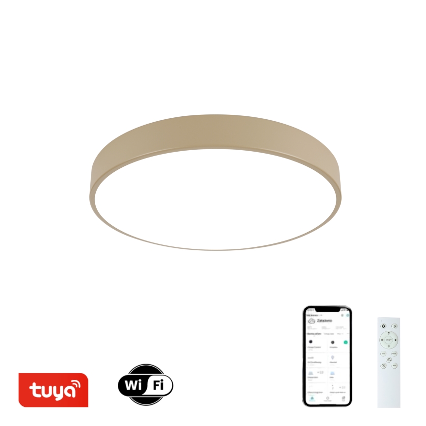 Brilagi - Plafonnier LED dimmable POOL SMART LED/48W/230V 3000-6000K Ø 40 cm Wi-Fi Tuya beige + télécommande