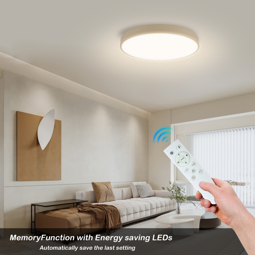 Brilagi - Plafonnier LED dimmable POOL SMART LED/60W/230V 3000-6000K Ø 50 cm Wi-Fi Tuya beige + télécommande