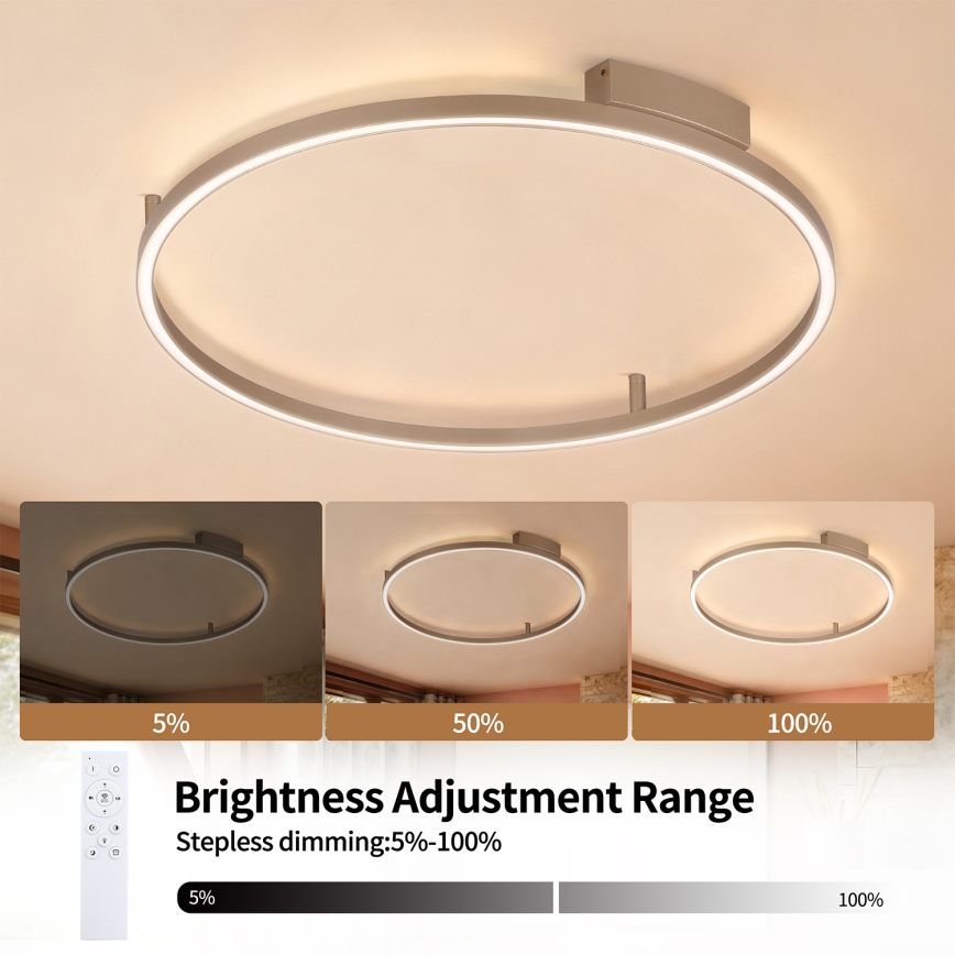 Brilagi - Plafonnier LED dimmable PORTOFINO LED/60W/230V 3000-6000K Ø 80 cm beige + télécommande
