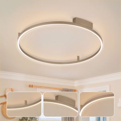Brilagi - Plafonnier LED dimmable PORTOFINO LED/60W/230V 3000-6000K Ø 80 cm beige + télécommande