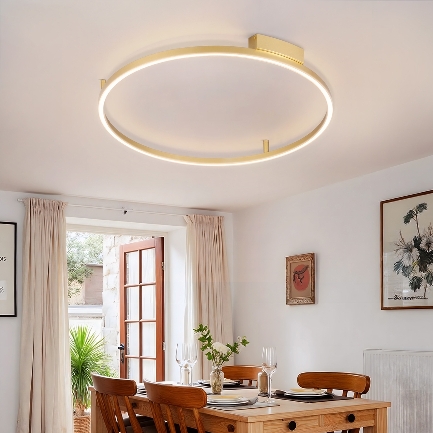 Brilagi - Plafonnier LED dimmable PORTOFINO LED/60W/230V 3000-6000K Ø 80 cm doré + télécommande