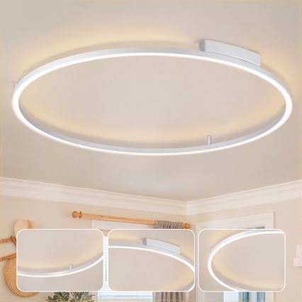 Brilagi - Plafonnier LED dimmable PORTOFINO LED/85W/230V 3000-6000K Ø 120 cm argenté + télécommande