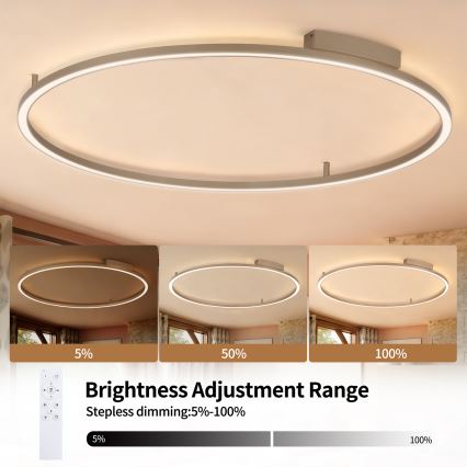 Brilagi - Plafonnier LED dimmable PORTOFINO LED/85W/230V 3000–6000 K Ø 120 cm beige + télécommande