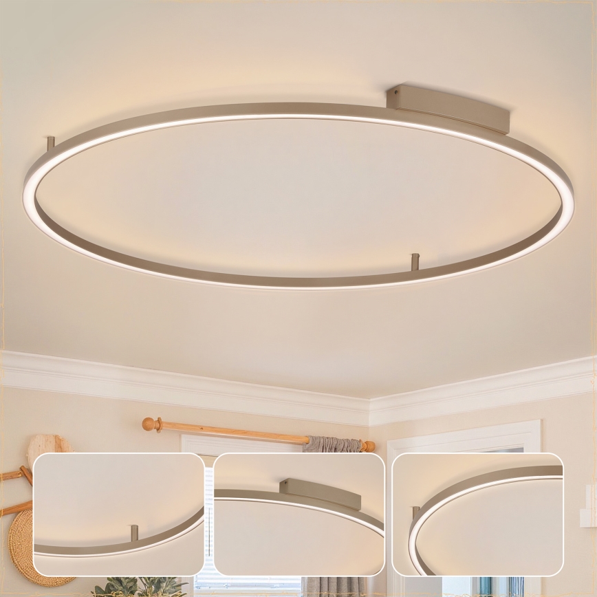 Brilagi - Plafonnier LED dimmable PORTOFINO LED/85W/230V 3000–6000 K Ø 120 cm beige + télécommande