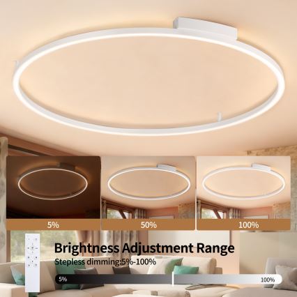 Brilagi - Plafonnier LED dimmable PORTOFINO LED/85W/230V 3000-6000K Ø 120 cm blanc + télécommande