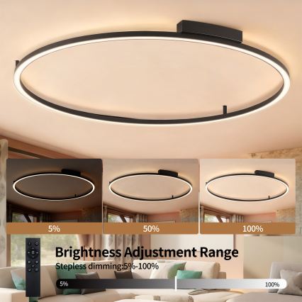 Brilagi - Plafonnier LED dimmable PORTOFINO LED/85W/230V 3000-6000K Ø 120 cm noir + télécommande