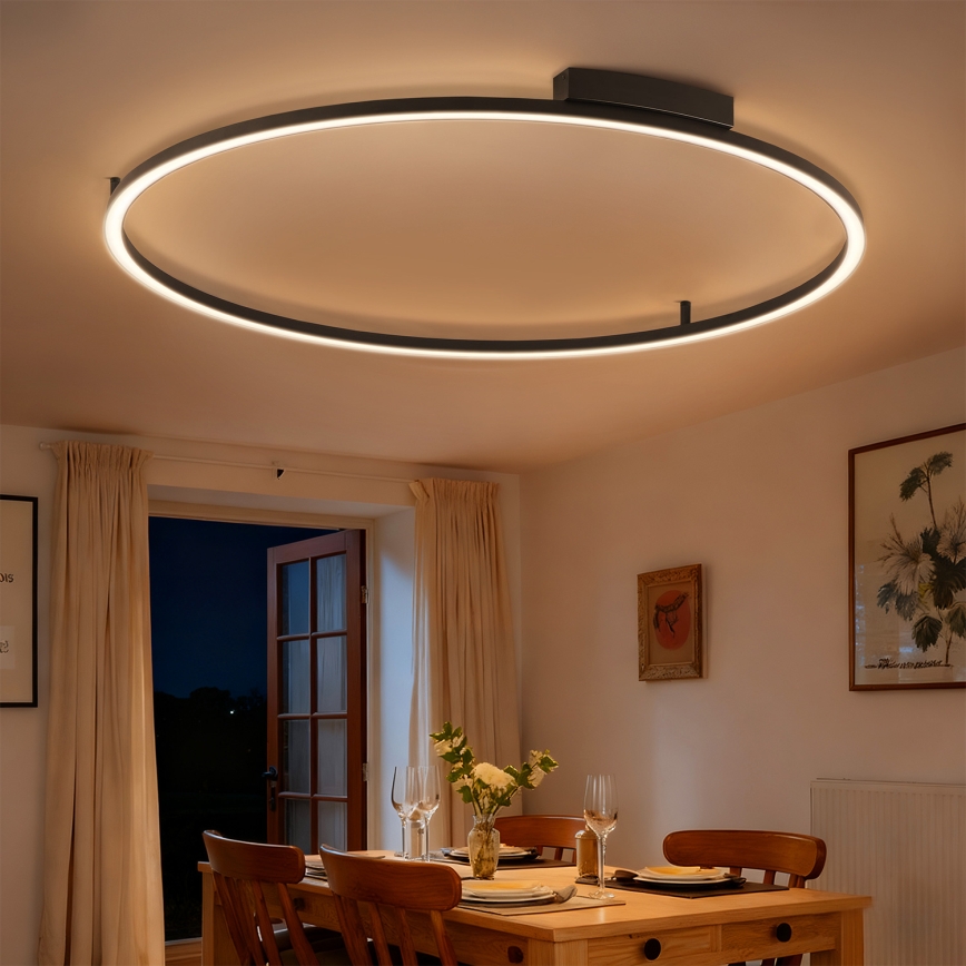 Brilagi - Plafonnier LED dimmable PORTOFINO LED/85W/230V 3000-6000K Ø 120 cm noir + télécommande