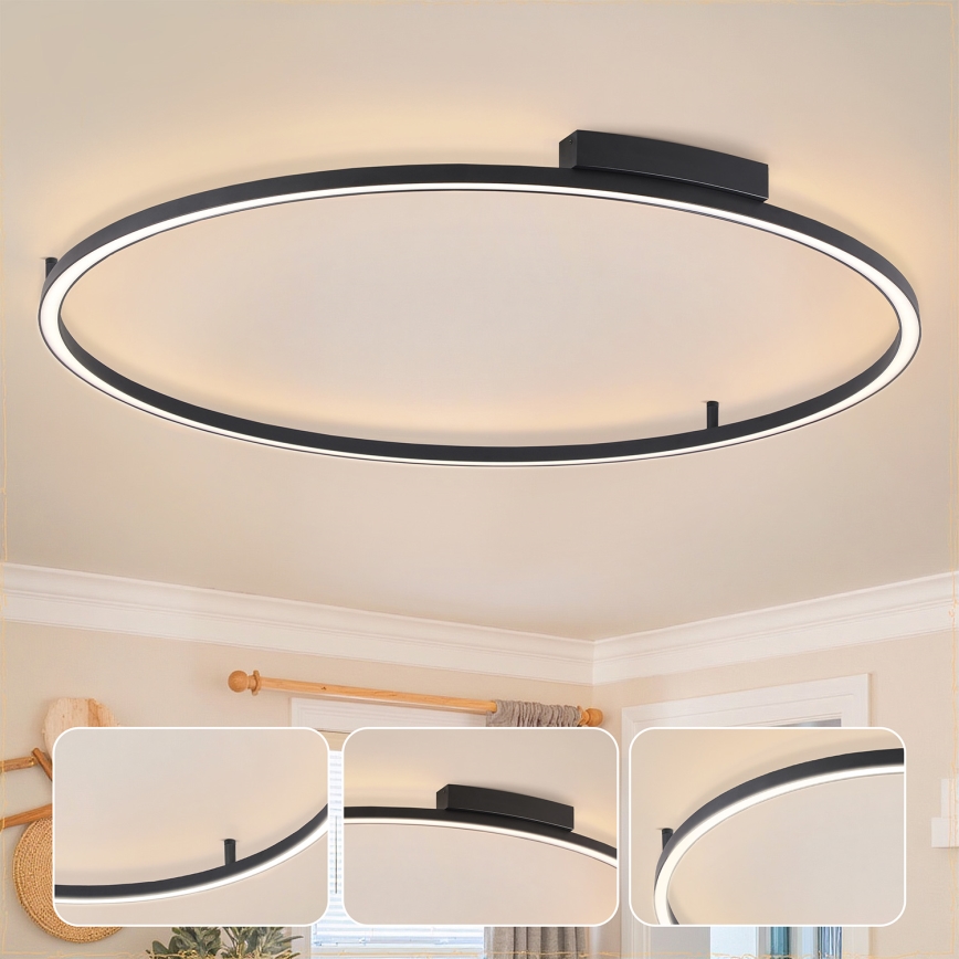 Brilagi - Plafonnier LED dimmable PORTOFINO LED/85W/230V 3000-6000K Ø 120 cm noir + télécommande