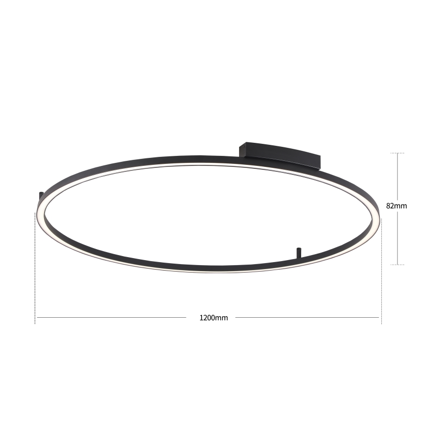 Brilagi - Plafonnier LED dimmable PORTOFINO LED/85W/230V 3000-6000K Ø 120 cm noir + télécommande