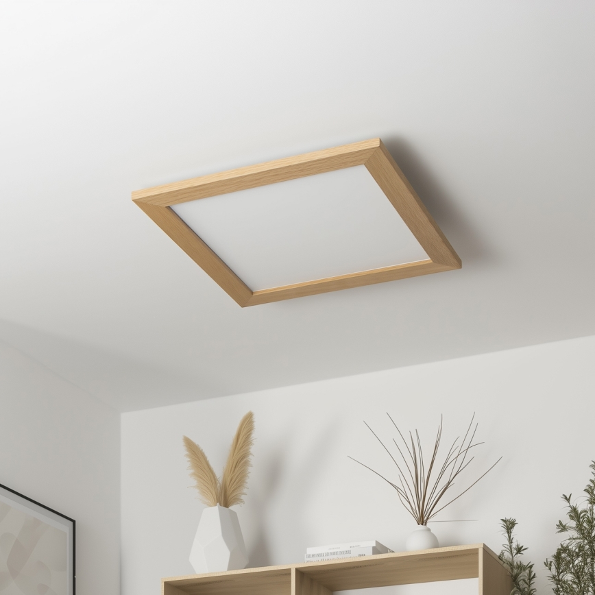 Brilagi - Plafonnier LED dimmable SLIMFRAME WOOD LED/36W/230V 49,5x49,5 cm 3000-6000K marron + télécommande