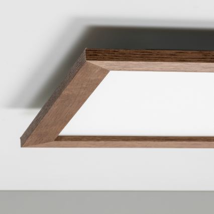 Brilagi - Plafonnier LED dimmable SLIMFRAME WOOD LED/36W/230V 49,5x49,5 cm 3000-6000K brun foncé + télécommande