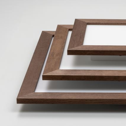 Brilagi - Plafonnier LED dimmable SLIMFRAME WOOD LED/58W/230V 64x64 cm 3000-6000K brun foncé + télécommande