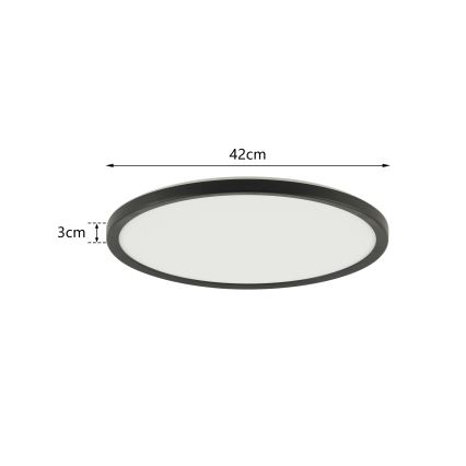 Brilagi - Plafonnier LED dimmable ULTRA SLIM LED/24W/230V 2700-6500K Ø 42 cm noir + télécommande