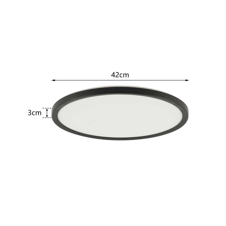 Brilagi - Plafonnier LED dimmable ULTRA SLIM LED/24W/230V 2700-6500K Ø 42 cm noir + télécommande