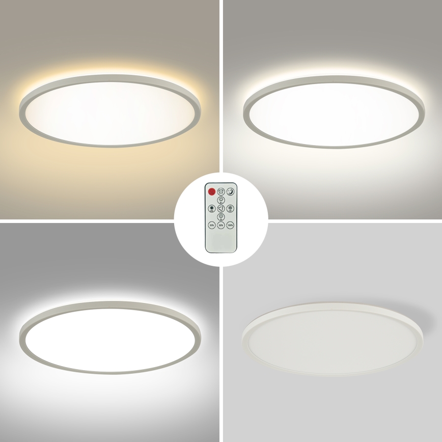 Brilagi - Plafonnier LED dimmable ULTRA SLIM LED/18W/230V 2700–6500K Ø 30 cm blanc + télécommande