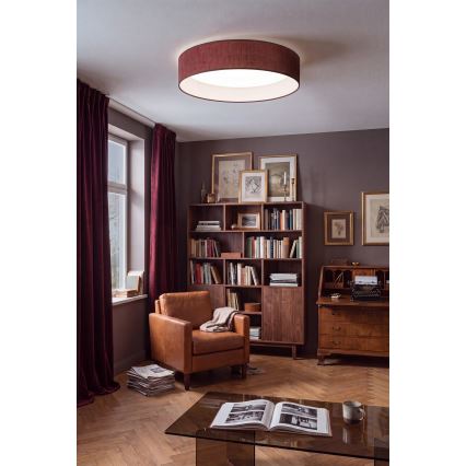 Brilagi - Plafonnier LED dimmable VELVET SMARTIX LED/24W/230V 3000–6000K Ø 45 cm bordeaux Wi‑Fi Tuya Beacon + télécommande