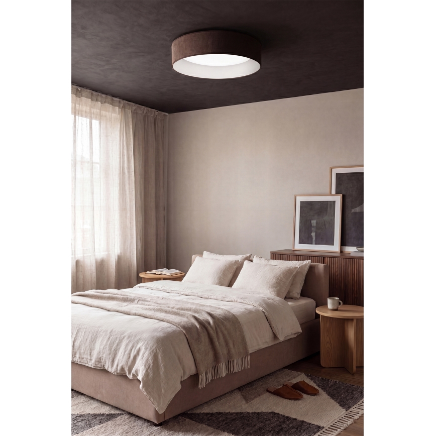 Brilagi - Plafonnier LED dimmable VELVET SMARTIX LED/24W/230V 3000-6000K Ø 45 cm brun Wi-Fi Tuya Beacon + télécommande