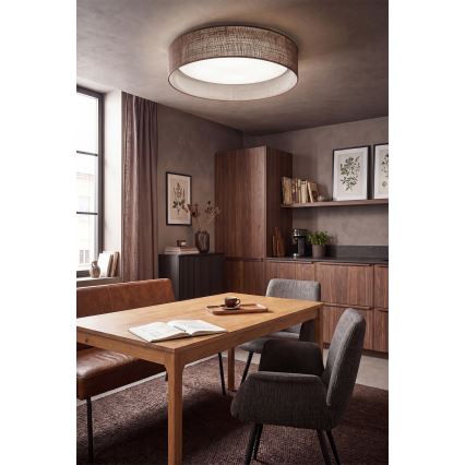 Brilagi - Plafonnier LED dimmable VELVET SMARTIX LED/24W/230V 3000-6000K Ø 45 cm brun Wi-Fi Tuya Beacon + télécommande