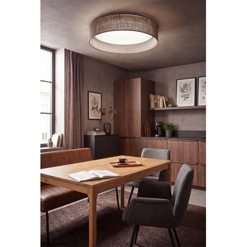Brilagi - Plafonnier LED dimmable VELVET SMARTIX LED/24W/230V 3000-6000K Ø 45 cm brun Wi-Fi Tuya Beacon + télécommande