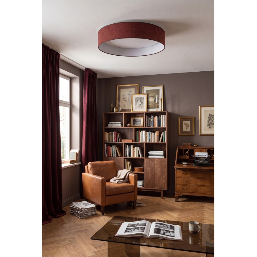 Brilagi - Plafonnier LED dimmable VELVET SMART VARI LED/24W/230V 3000-6500K Ø 45 cm bordeaux + télécommande