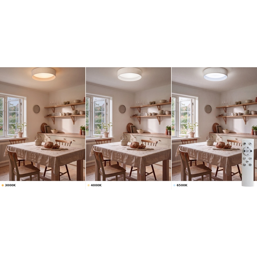 Brilagi - Plafonnier LED dimmable VELVET SMART VARI LED/36W/230V 3000-6500K Ø 55 cm blanc + télécommande
