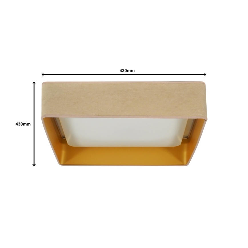 Brilagi - Plafonnier LED à intensité variable VELVET SQUARE LED/24W/230V 43x43 cm 3000/4000/6500K + télécommande beige