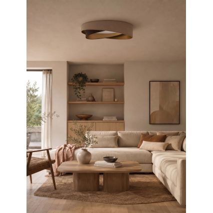 BRILAGI - Plafonnier LED dimmable VELVET TWIST LED/36W/230V 3000-6000K Ø 65 cm Wi-Fi Tuya Beacon beige/marron/doré + télécommande