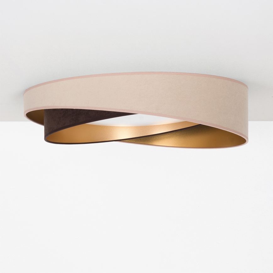 BRILAGI - Plafonnier LED dimmable VELVET TWIST LED/36W/230V 3000-6000K Ø 65 cm Wi-Fi Tuya Beacon beige/marron/doré + télécommande