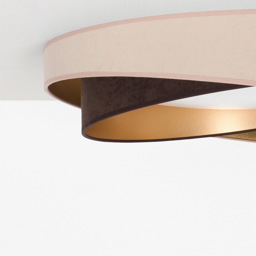 BRILAGI - Plafonnier LED dimmable VELVET TWIST LED/36W/230V 3000-6000K Ø 65 cm Wi-Fi Tuya Beacon beige/marron/doré + télécommande