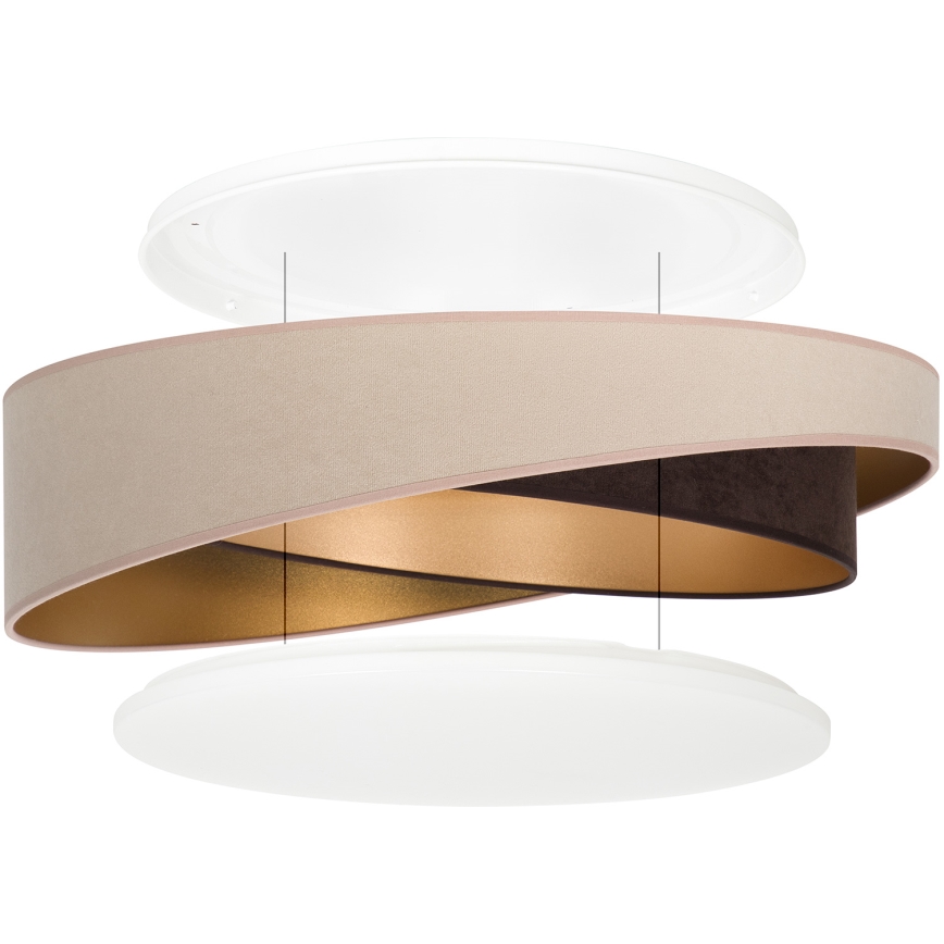 BRILAGI - Plafonnier LED dimmable VELVET TWIST LED/36W/230V 3000-6000K Ø 65 cm Wi-Fi Tuya Beacon beige/marron/doré + télécommande